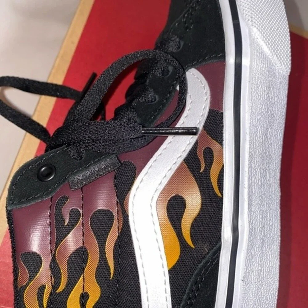 new vans flame shoe filmore high top 11 youth old school lace up retro